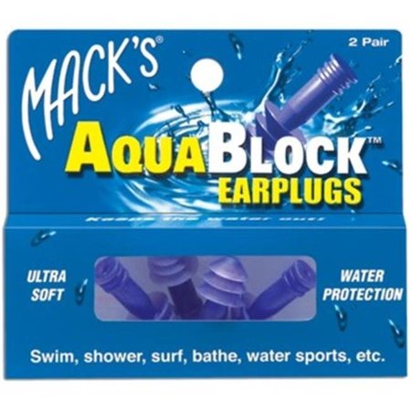 MACKS Macks 360015 Ear Care Aquablock Earplugs - 2 Pair 360015